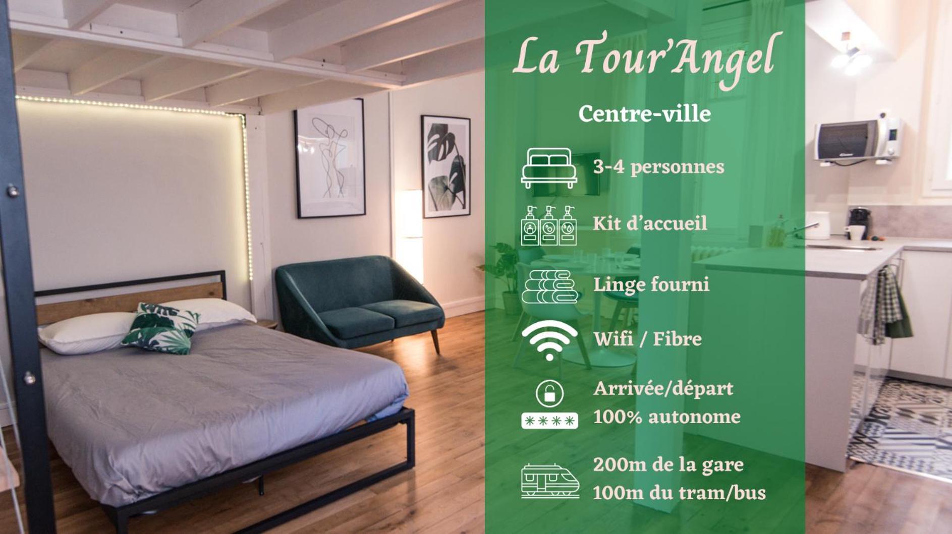 Hypercentre - Gare - La Tour'Angel Apartment Tours Ngoại thất bức ảnh